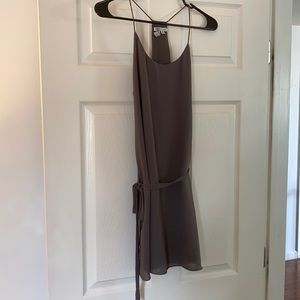 Grey mini dress with belt